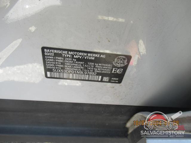 5UX53DP01N9L97892 2022 BMW X3 photo no. 9