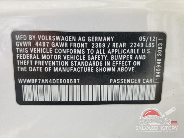 WVWBP7AN4DE509587 2013 VOLKSWAGEN CC photo no. 12