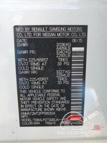 KNMAT2MT2FP581304 2015 NISSAN ROGUE photo no. 12