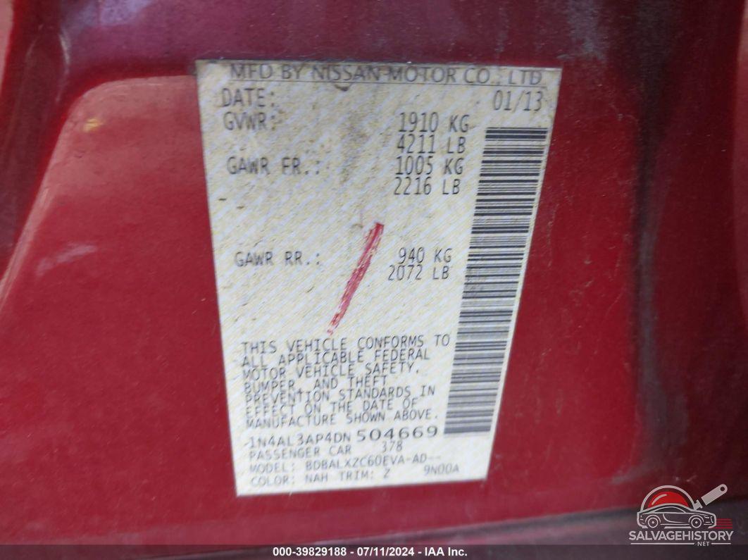 1N4AL3AP4DN504669 2013 NISSAN ALTIMA photo no. 9