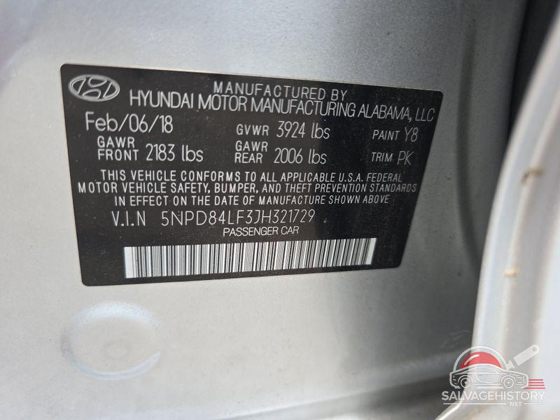 5NPD84LF3JH321729 2018 HYUNDAI ELANTRA photo no. 2