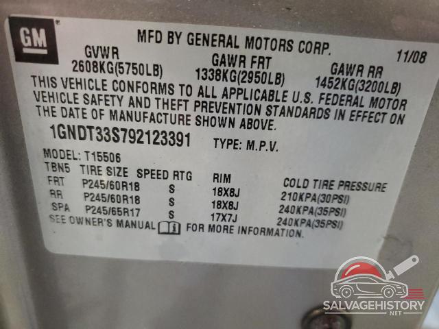 1GNDT33S792123391 2009 CHEVROLET TRAILBLZR photo no. 13