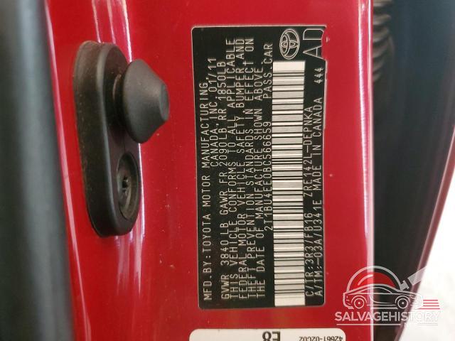 2T1BU4EE0BC566659 2011 TOYOTA COROLLA photo no. 12