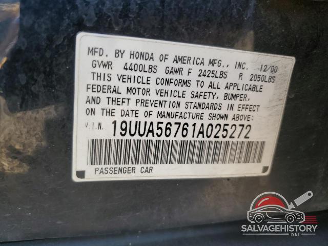 19UUA56761A025272 2001 ACURA TL photo no. 12