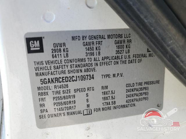 5GAKRCED2CJ109734 2012 BUICK ENCLAVE photo no. 13