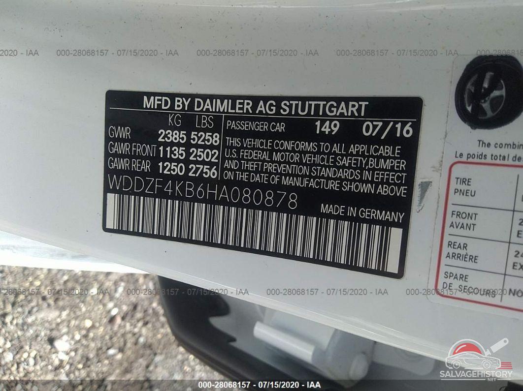 WDDZF4KB6HA080878 2017 MERCEDES-BENZ E-CLASS photo no. 9