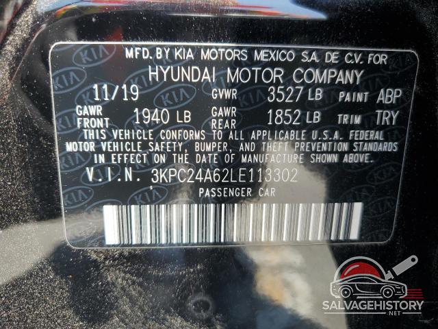3KPC24A62LE113302 2020 HYUNDAI ACCENT photo no. 12