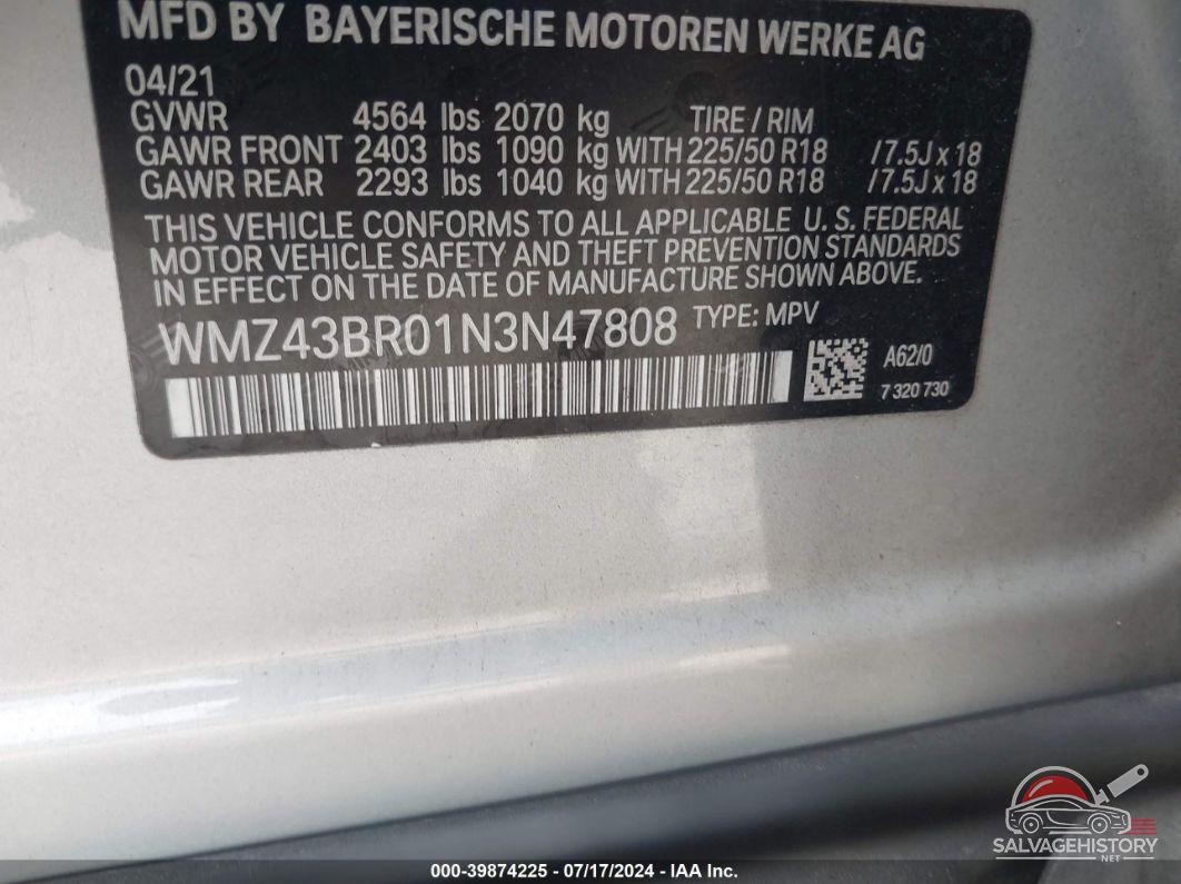 WMZ43BR01N3N47808 2022 MINI COOPER photo no. 9