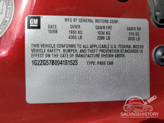1G2ZG57B094181523 2009 PONTIAC G6 photo no. 13