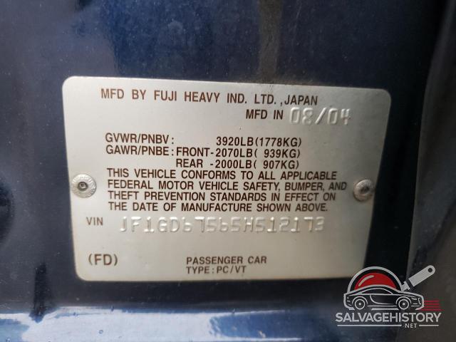 JF1GD67565H512173 2005 SUBARU IMPREZA photo no. 13