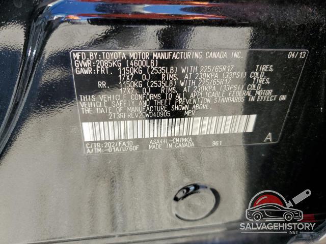 2T3RFREV2DW040905 2013 TOYOTA RAV4 photo no. 13