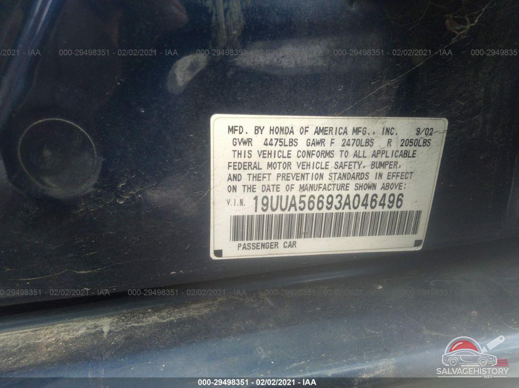 19UUA56693A046496 2003 ACURA TL photo no. 9