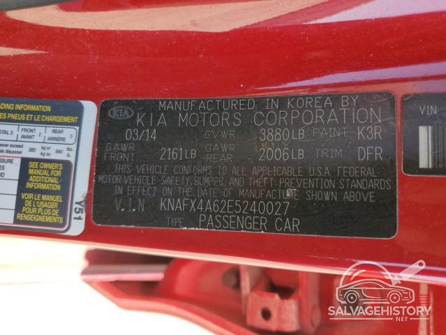 KNAFX4A62E5240027 2014 KIA FORTE photo no. 12