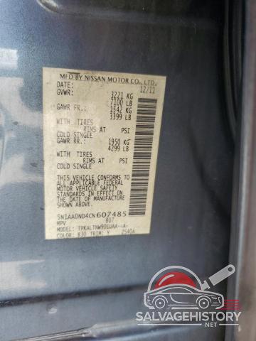 5N1AA0ND4CN607485 2012 NISSAN ARMADA photo no. 13
