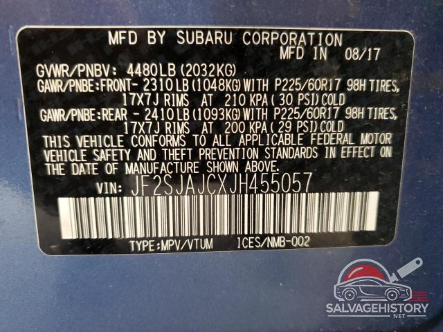 JF2SJAJCXJH455057 2018 SUBARU FORESTER photo no. 14