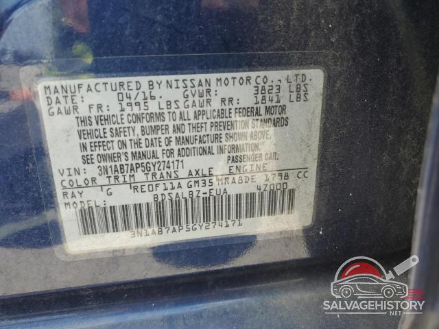 3N1AB7AP5GY274171 2016 NISSAN SENTRA photo no. 13