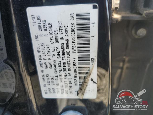1HGCP26848A035987 2008 HONDA ACCORD photo no. 12