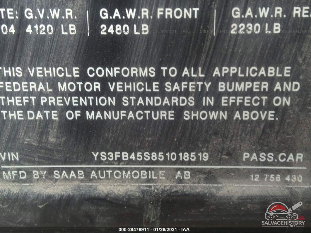 YS3FB45S851018519 2005 SAAB 9-3 photo no. 9