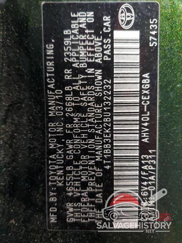 4T1BB3EK2BU132232 2011 TOYOTA CAMRY photo no. 13