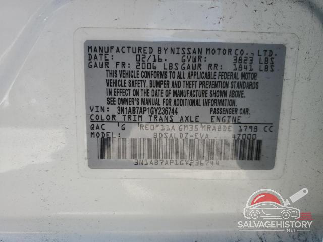 3N1AB7AP1GY236744 2016 NISSAN SENTRA photo no. 12