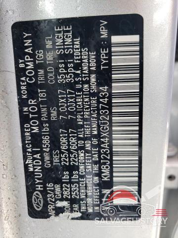 KM8J23A4XGU237434 2016 HYUNDAI TUCSON photo no. 13