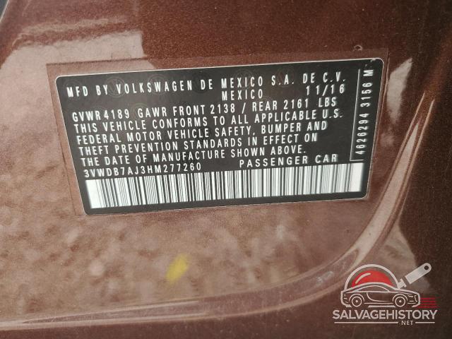 3VWDB7AJ3HM277260 2017 VOLKSWAGEN JETTA photo no. 12
