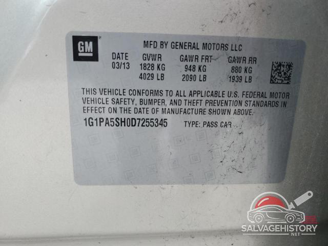 1G1PA5SH0D7255345 2013 CHEVROLET CRUZE photo no. 12
