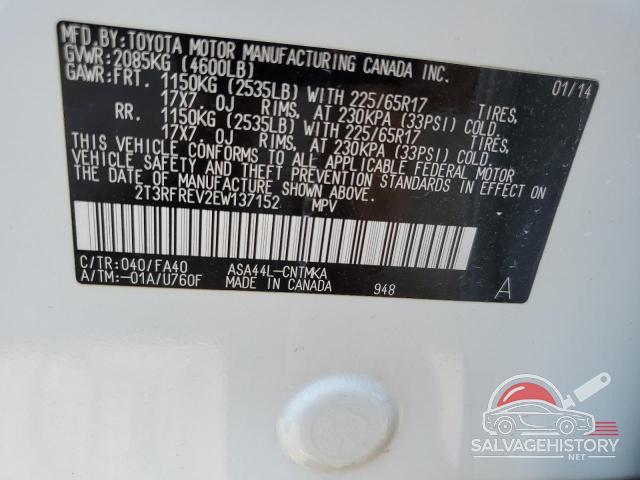 2T3RFREV2EW137152 2014 TOYOTA RAV4 photo no. 14
