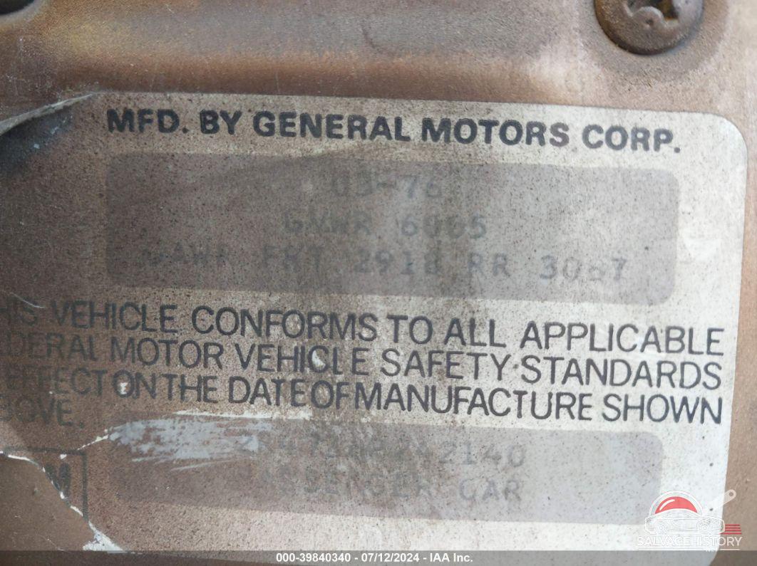 2R47Z6P242140 1976 PONTIAC BONNEVILLE photo no. 9