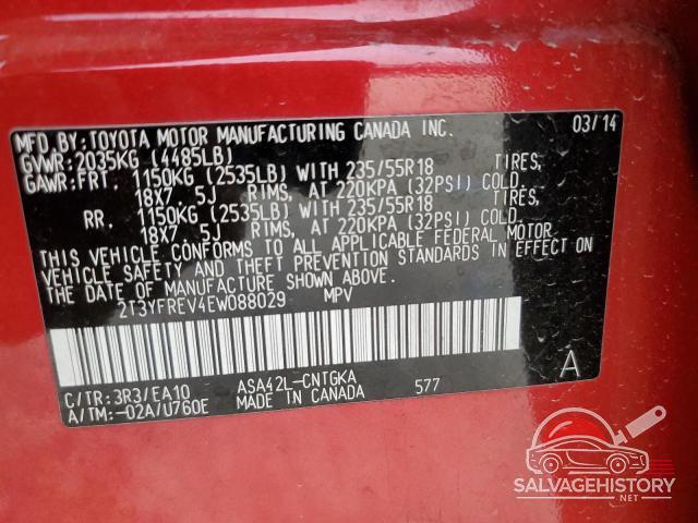 2T3YFREV4EW088029 2014 TOYOTA RAV4 photo no. 13