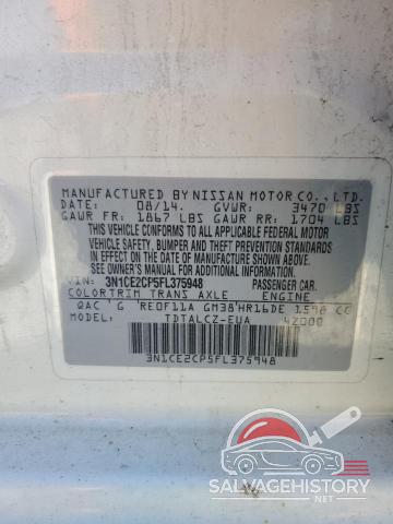 3N1CE2CP5FL375948 2015 NISSAN VERSA photo no. 12