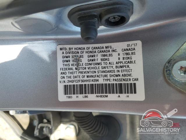 2HGFC2F56HH514394 2017 HONDA CIVIC photo no. 12