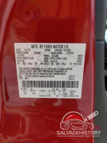 1FMCU0D7XBKA73615 2011 FORD ESCAPE photo no. 13