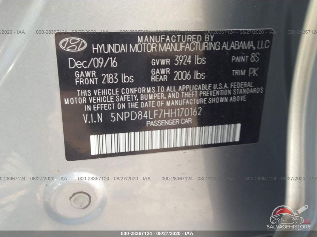 5NPD84LF7HH170162 2017 HYUNDAI ELANTRA photo no. 9