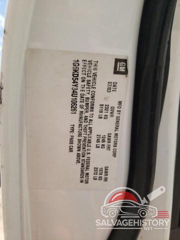 1G6KD54Y34U106261 2004 CADILLAC DEVILLE photo no. 12