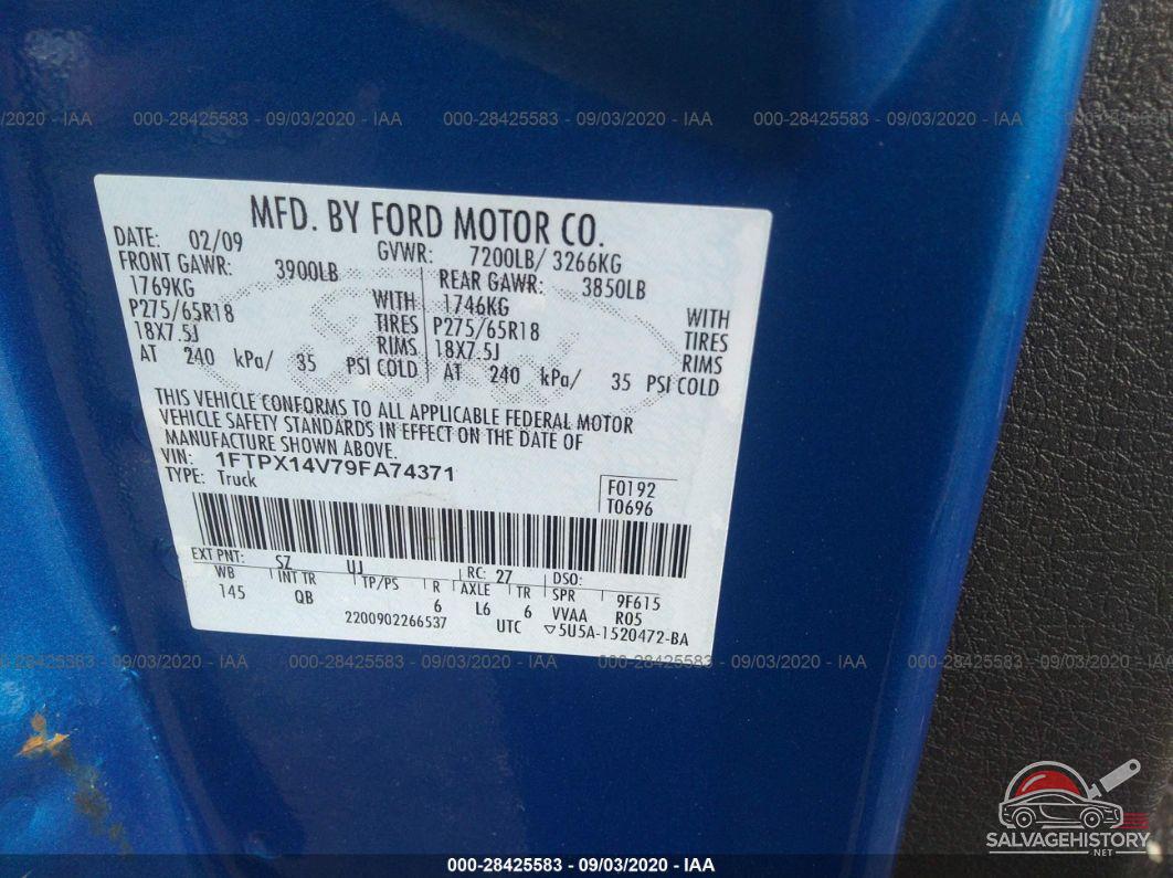 1FTPX14V79FA74371 2009 FORD F-150 photo no. 9