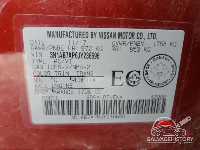 3N1AB7AP6JY236696 2018 NISSAN SENTRA photo no. 12