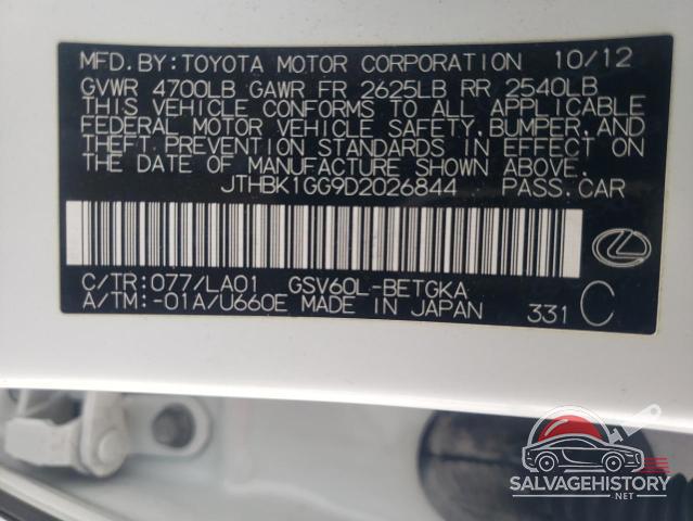 JTHBK1GG9D2026844 2013 LEXUS ES350 photo no. 12