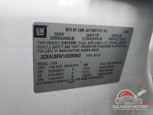 2CNALBEW1A6280892 2010 CHEVROLET EQUINOX photo no. 13