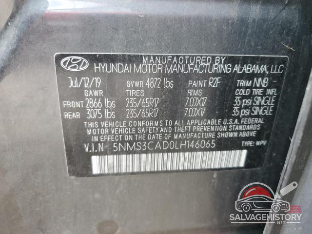 5NMS3CAD0LH146065 2020 HYUNDAI SANTA FE photo no. 13