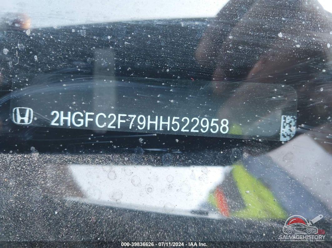 2HGFC2F79HH522958 2017 HONDA CIVIC photo no. 9