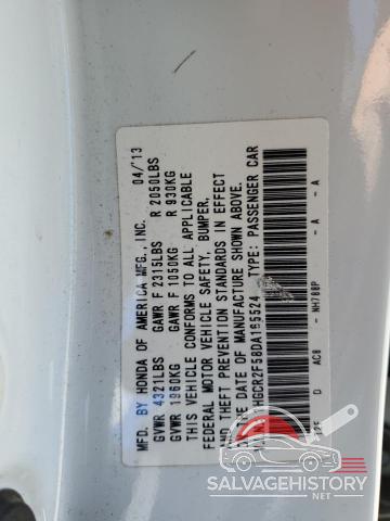 1HGCR2F58DA165524 2013 HONDA ACCORD photo no. 12
