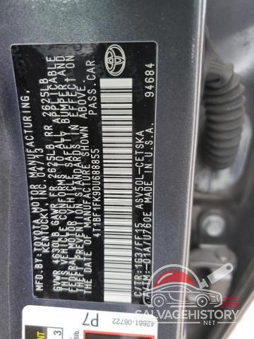 4T1BF1FK9DU688855 2013 TOYOTA CAMRY photo no. 13