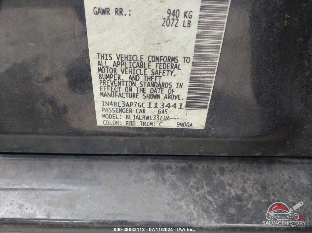 1N4BL3AP7GC113441 2016 NISSAN ALTIMA photo no. 9