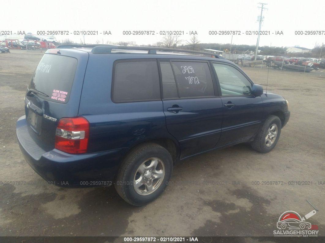 JTEGD21A050121958 2005 TOYOTA HIGHLANDER photo no. 4