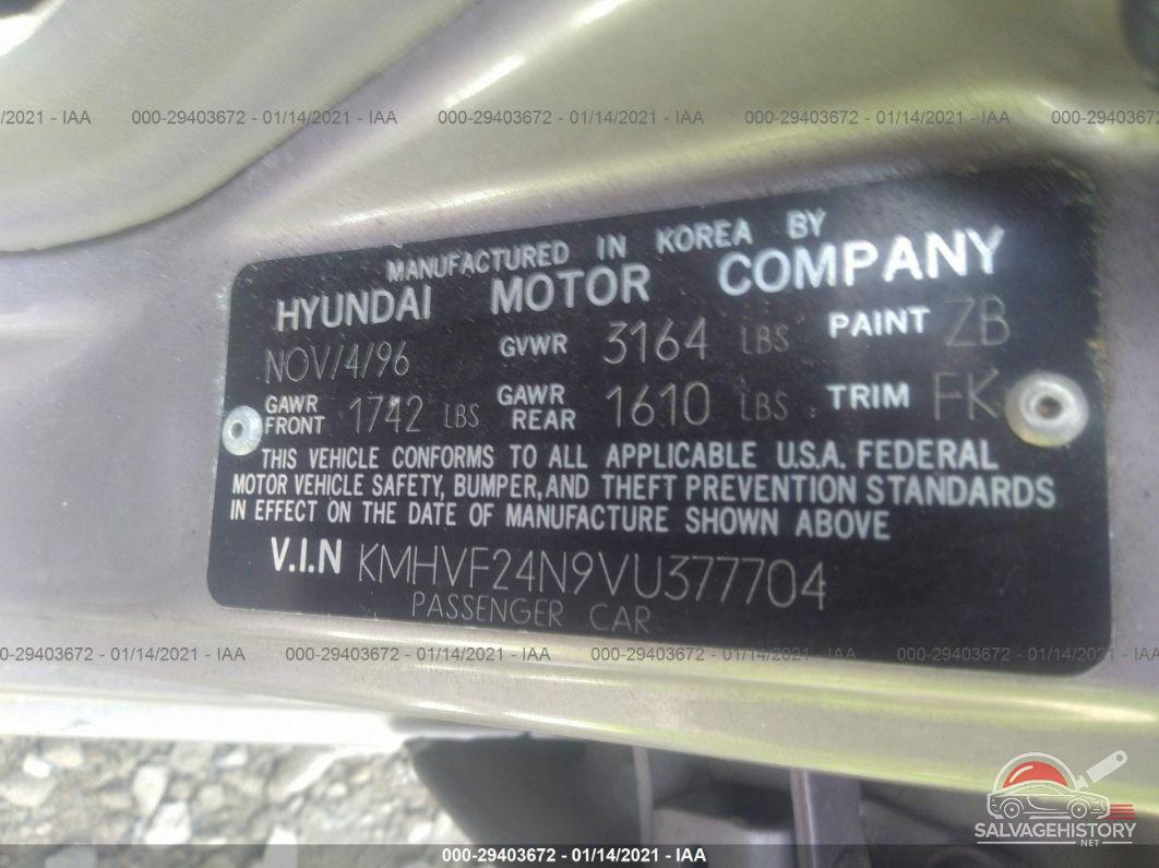 KMHVF24N9VU377704 1997 HYUNDAI ACCENT photo no. 9
