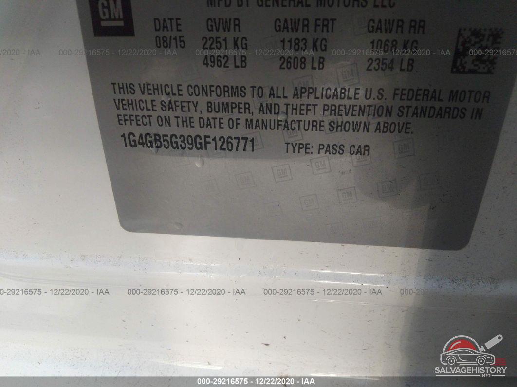 1G4GB5G39GF126771 2016 BUICK LACROSSE photo no. 9