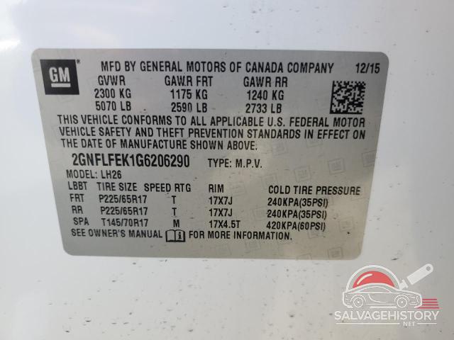 2GNFLFEK1G6206290 2016 CHEVROLET EQUINOX photo no. 12