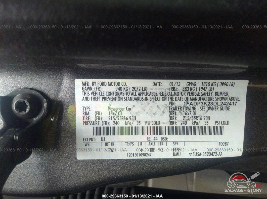 1FADP3K23DL242417 2013 FORD FOCUS photo no. 9