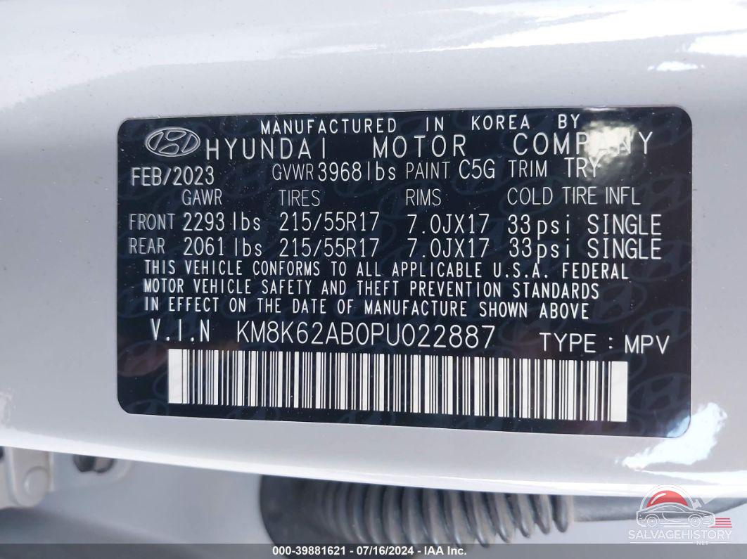 KM8K62AB0PU022887 2023 HYUNDAI KONA photo no. 9